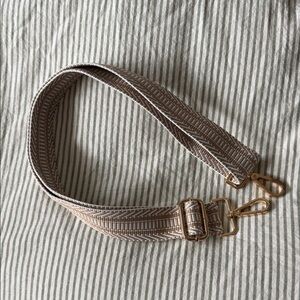 Tan and White Adjustable bag Strap